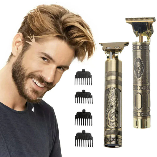 Professional Cordless Hair Trimmer & Beard Clipper - Precision Zero-Gapped T-Blade Shaver for Men